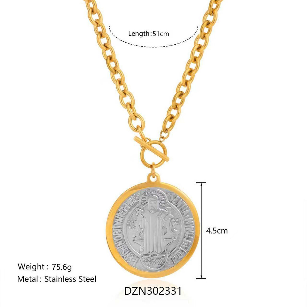Two-Style St. Benedict Medal Necklace