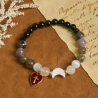 Night-to-Day Tidal Gradient Bracelet with Red Heart Cross