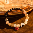 Night-to-Day Tidal Gradient Bracelet with Red Heart Cross