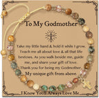 Natural Stone & Cross Bracelet with Bible Card Series