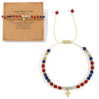 Natural Stone & Cross Bracelet with Bible Card Series