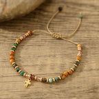 Natural Stone & Cross Bracelet with Bible Card Series