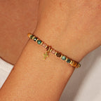 Natural Stone & Cross Bracelet with Bible Card Series