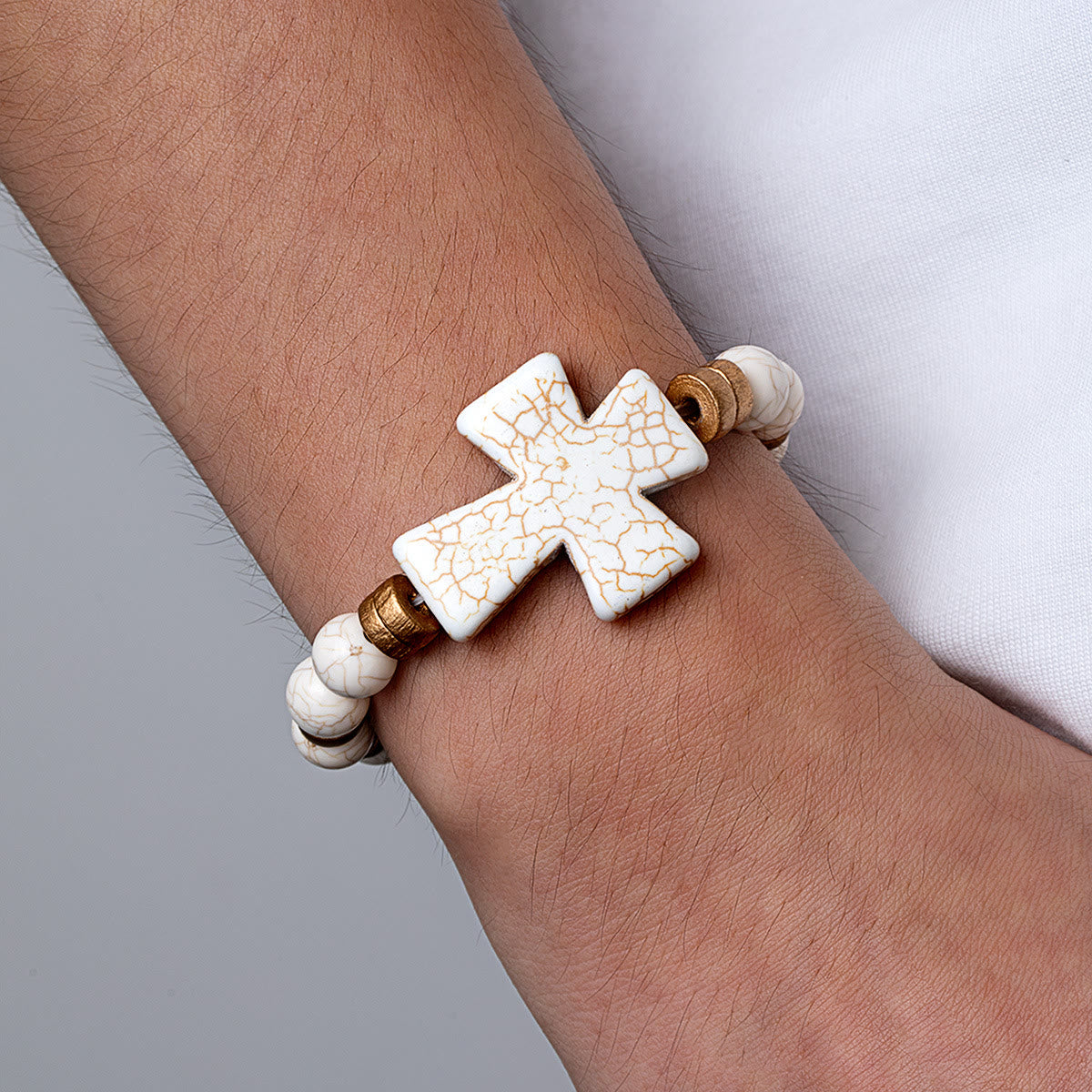 Multi-Style Textured Cross Bracelet