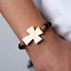 Multi-Style Textured Cross Bracelet