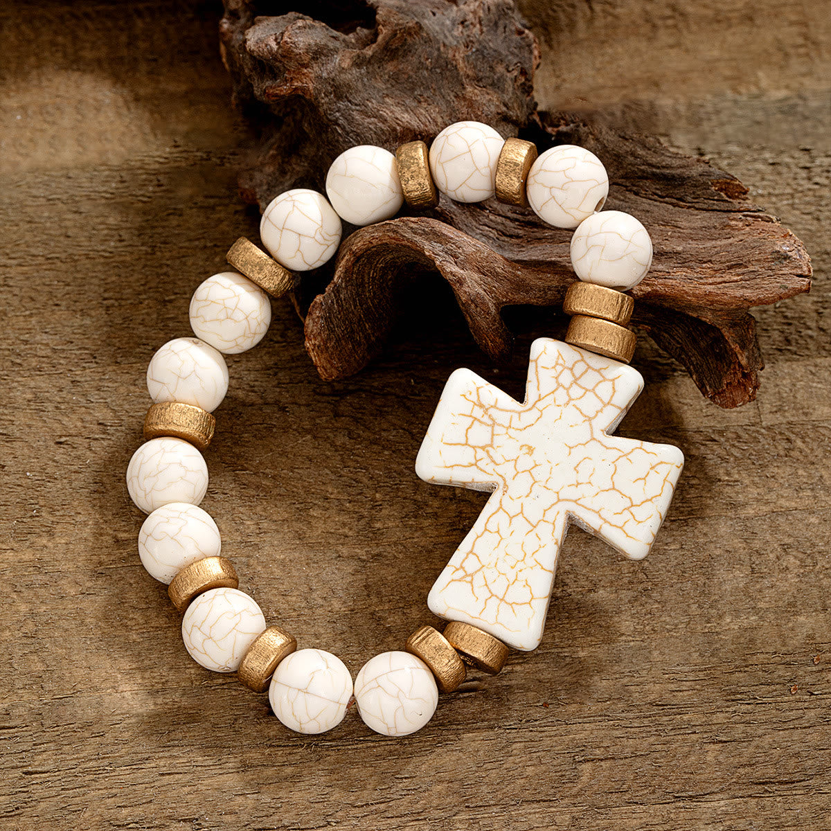 Multi-Style Textured Cross Bracelet