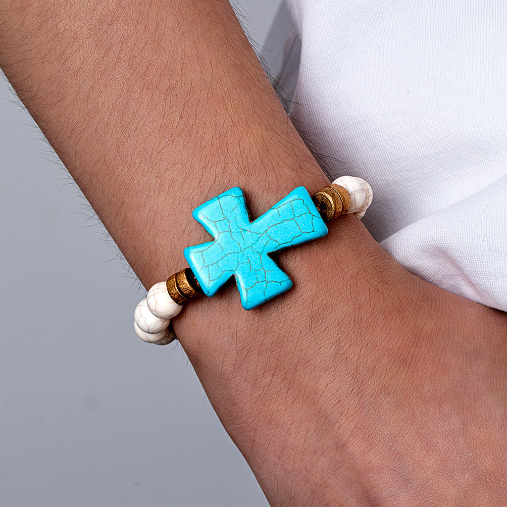 Multi-Style Textured Cross Bracelet