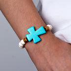 Multi-Style Textured Cross Bracelet
