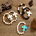 Multi-Style Textured Cross Bracelet
