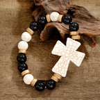 Multi-Style Textured Cross Bracelet