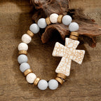 Multi-Style Textured Cross Bracelet