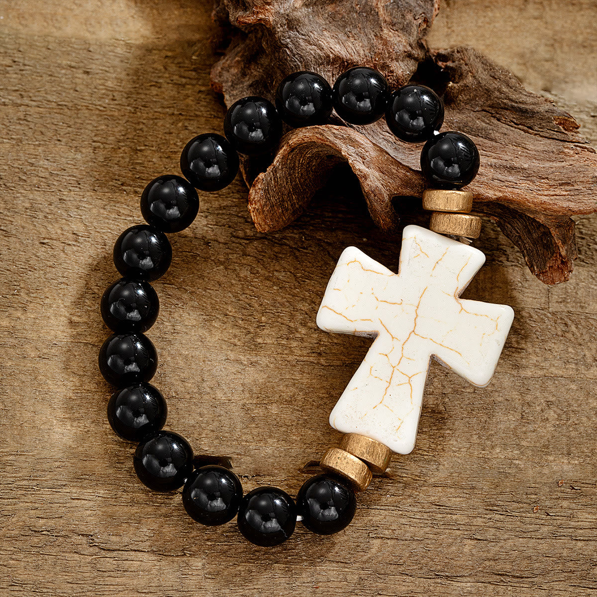 Multi-Style Textured Cross Bracelet