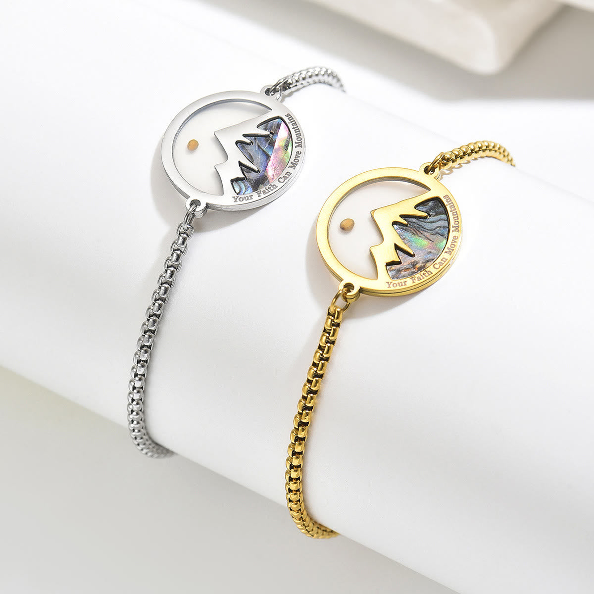 2-Color Mustard Seed & Mountain Bracelet