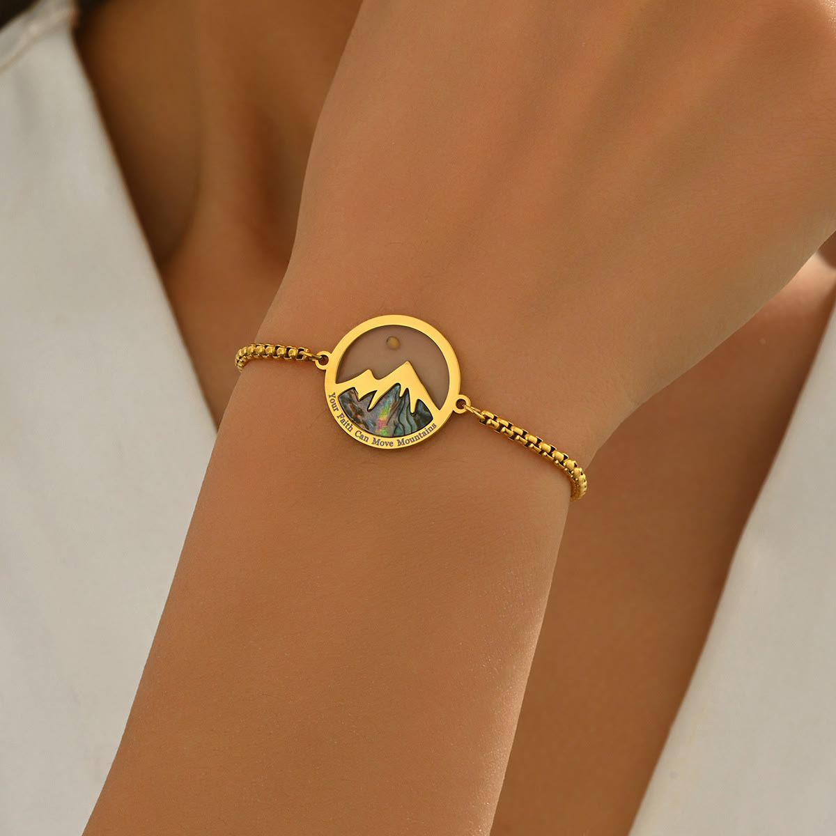 2-Color Mustard Seed & Mountain Bracelet