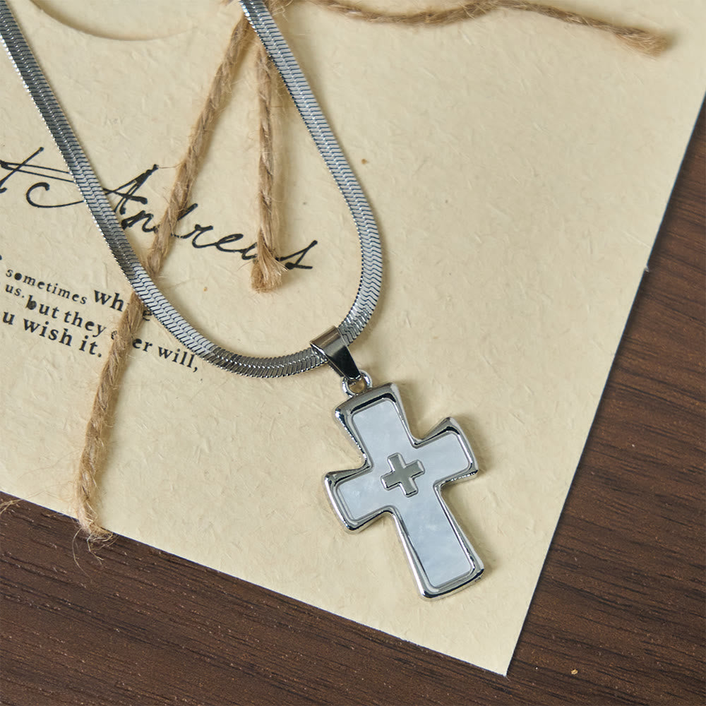 Double-Cross Two-Color Necklace