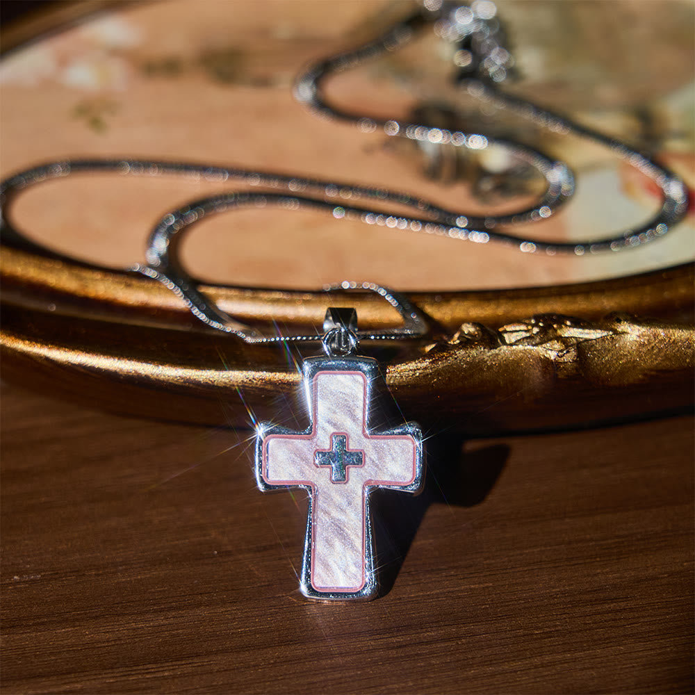 Double-Cross Two-Color Necklace