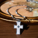 Double-Cross Two-Color Necklace