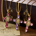 Luminous Our Lady Cross with Zircon Necklace