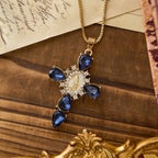 Luminous Our Lady Cross with Zircon Necklace