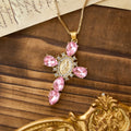 Luminous Our Lady Cross with Zircon Necklace