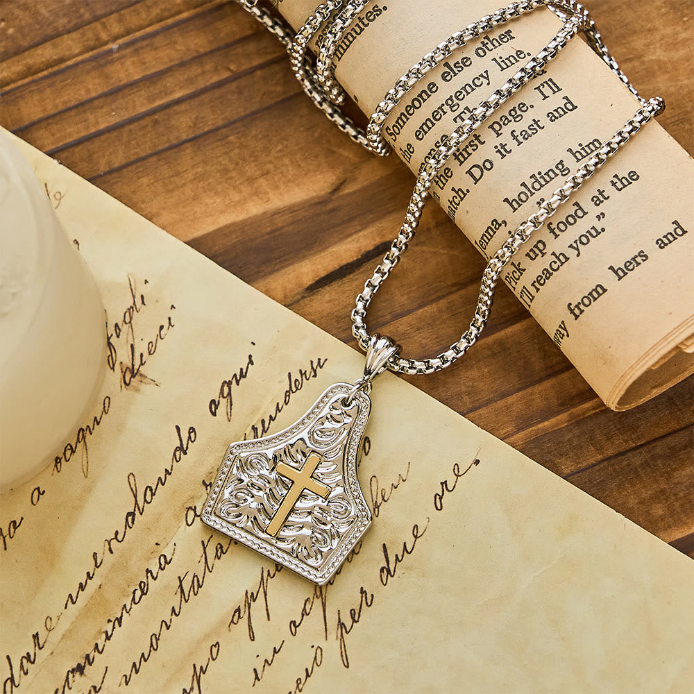 Ornate Cross Pendant Necklace