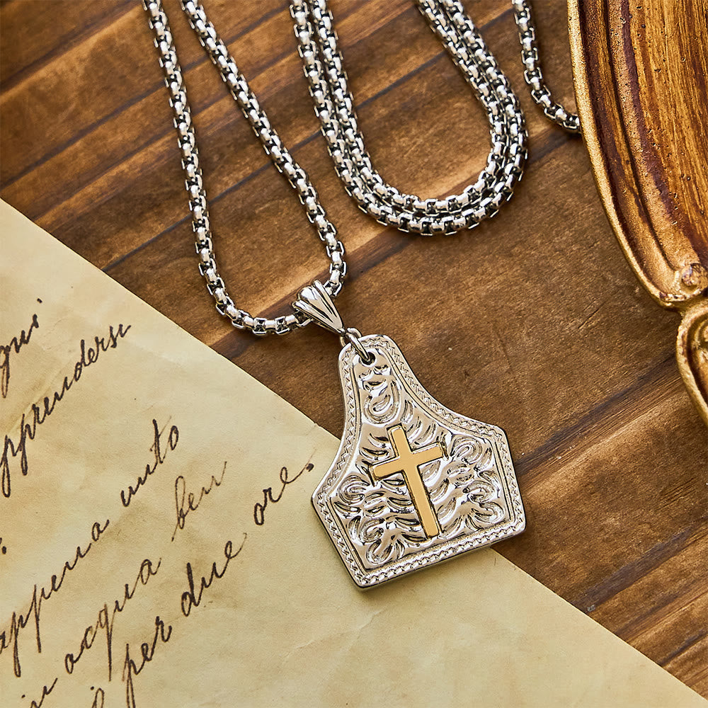 Ornate Cross Pendant Necklace