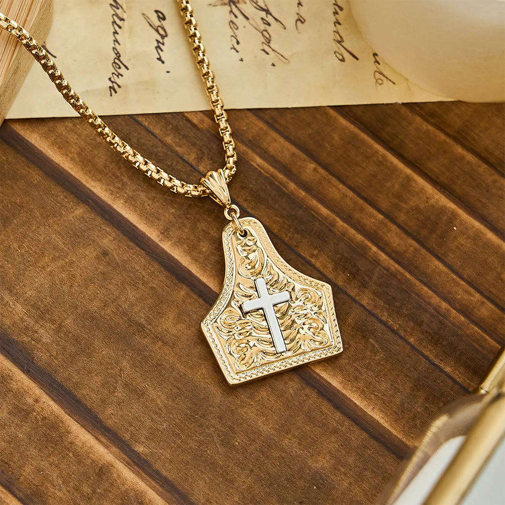 Ornate Cross Pendant Necklace