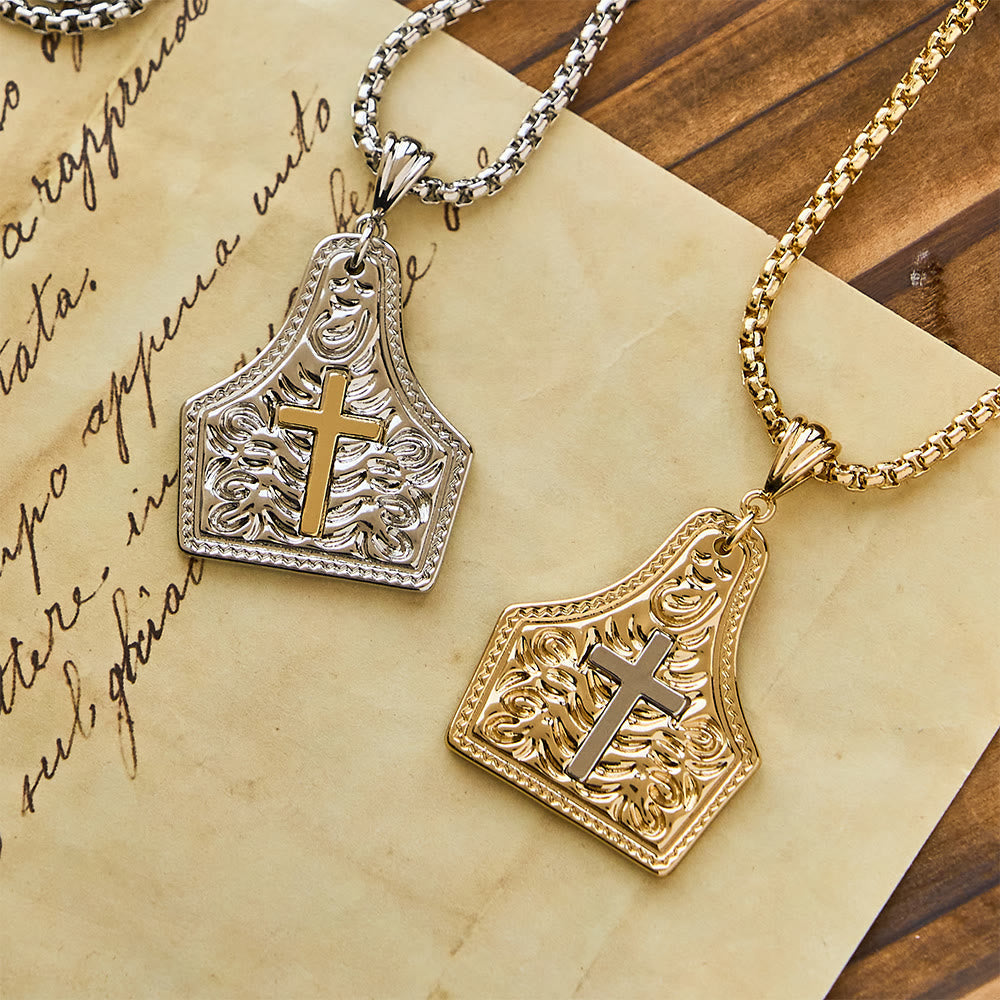Ornate Cross Pendant Necklace