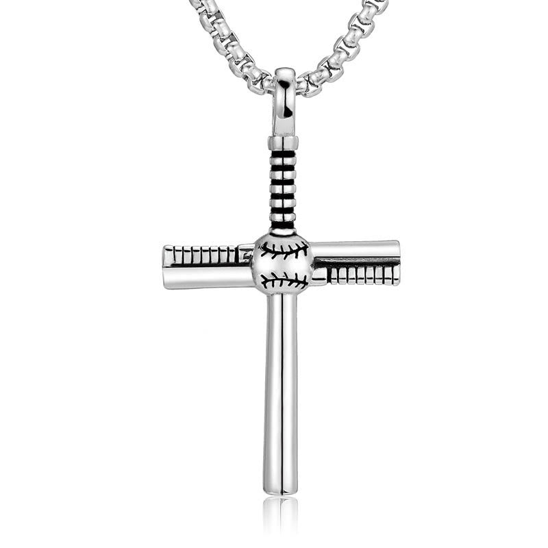 Baseball Motif Cross Pendant