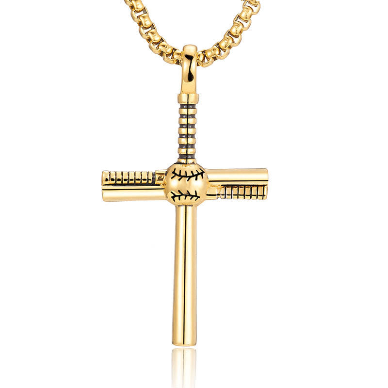 Baseball Motif Cross Pendant