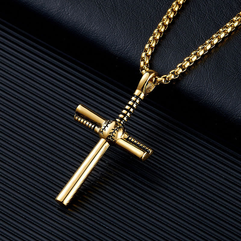 Baseball Motif Cross Pendant