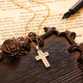Sparkling Zircon Cross Pendant Necklace
