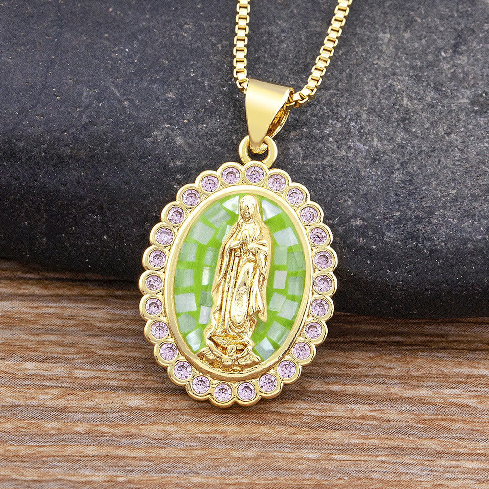 Soft-Hued Our Lady Necklace