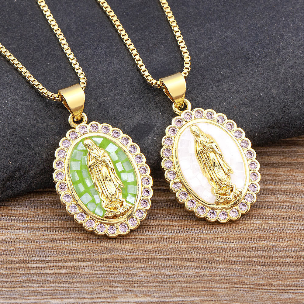 Soft-Hued Our Lady Necklace