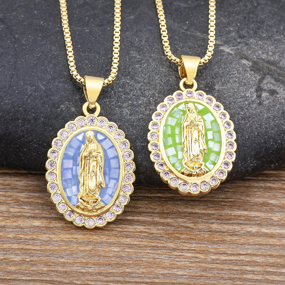 Soft-Hued Our Lady Necklace