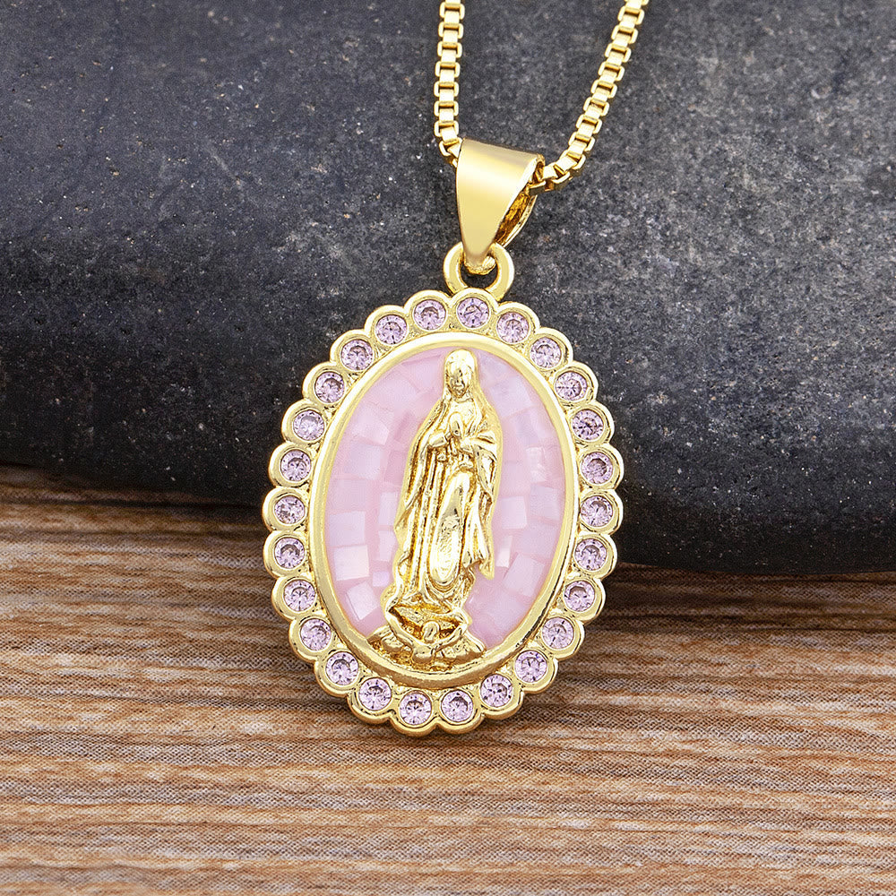 Soft-Hued Our Lady Necklace