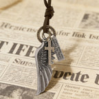 Vintage Angel Wing & Cross Necklace