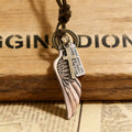 Vintage Angel Wing & Cross Necklace