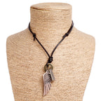 Vintage Angel Wing & Cross Necklace