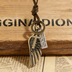 Vintage Angel Wing & Cross Necklace
