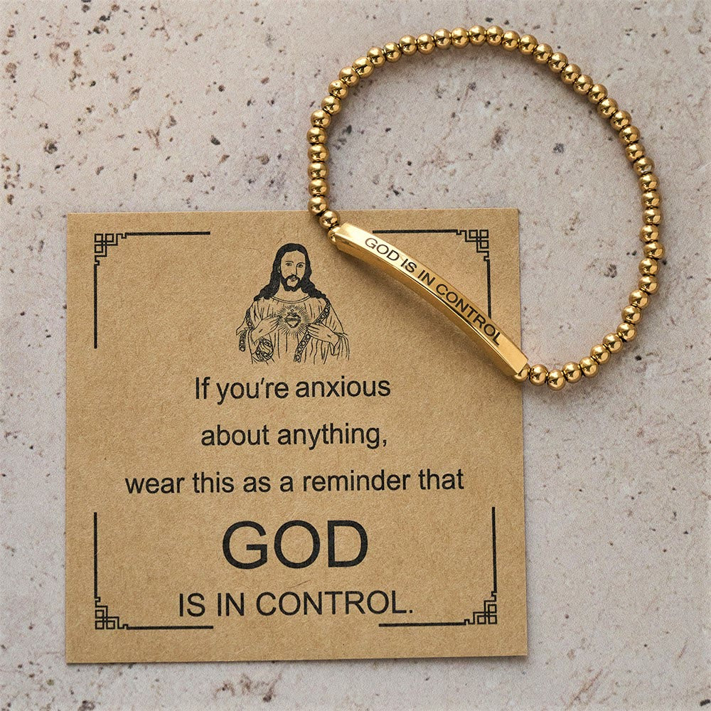 GOD IS IN CONTROL Beaded Bracelet