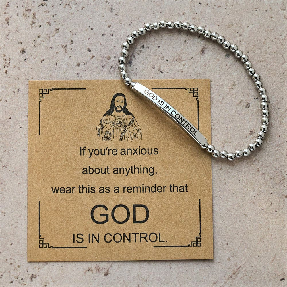 GOD IS IN CONTROL Beaded Bracelet