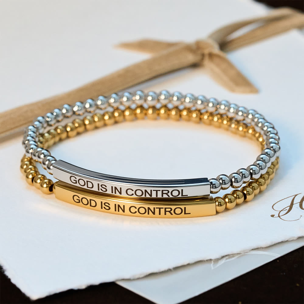 GOD IS IN CONTROL Beaded Bracelet