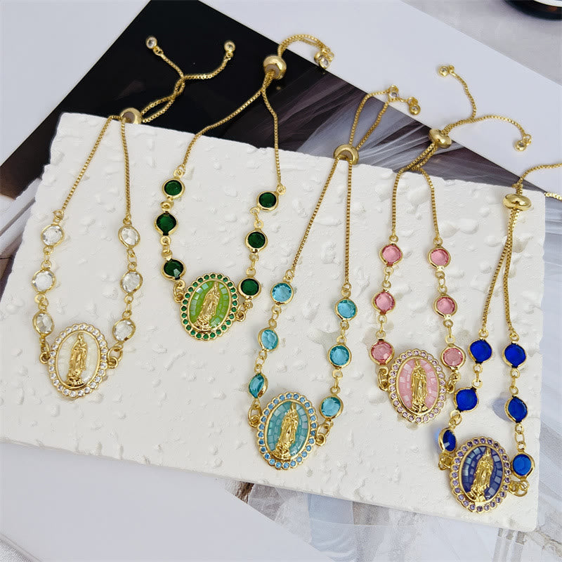 Multi-Color Zircon Our Lady Bracelet