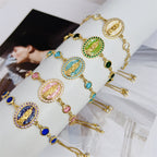 Multi-Color Zircon Our Lady Bracelet