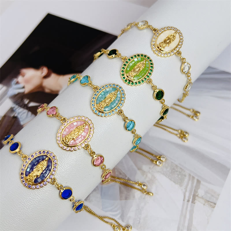 Multi-Color Zircon Our Lady Bracelet