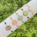 Multi-Color Zircon Our Lady Bracelet
