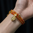 Warm Caramel Rosary Bracelet with JESUS Accent & Our Lady Faith