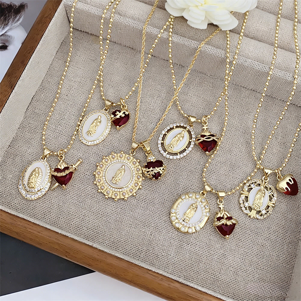 Our Lady & Sacred Heart Necklace in 6 Styles