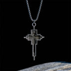 Structured Alloy Cross Necklace